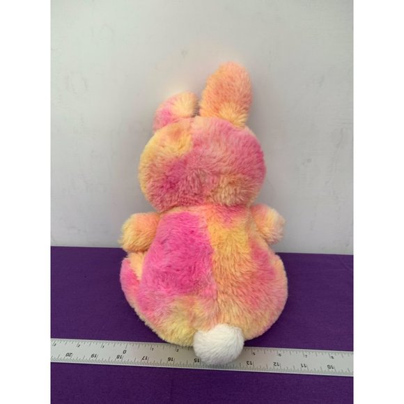 2019 Animal Adventures Bunny Tie-dyed Pastel Pink Accents, 11 Inch Sitting Child - Picture 3 of 10